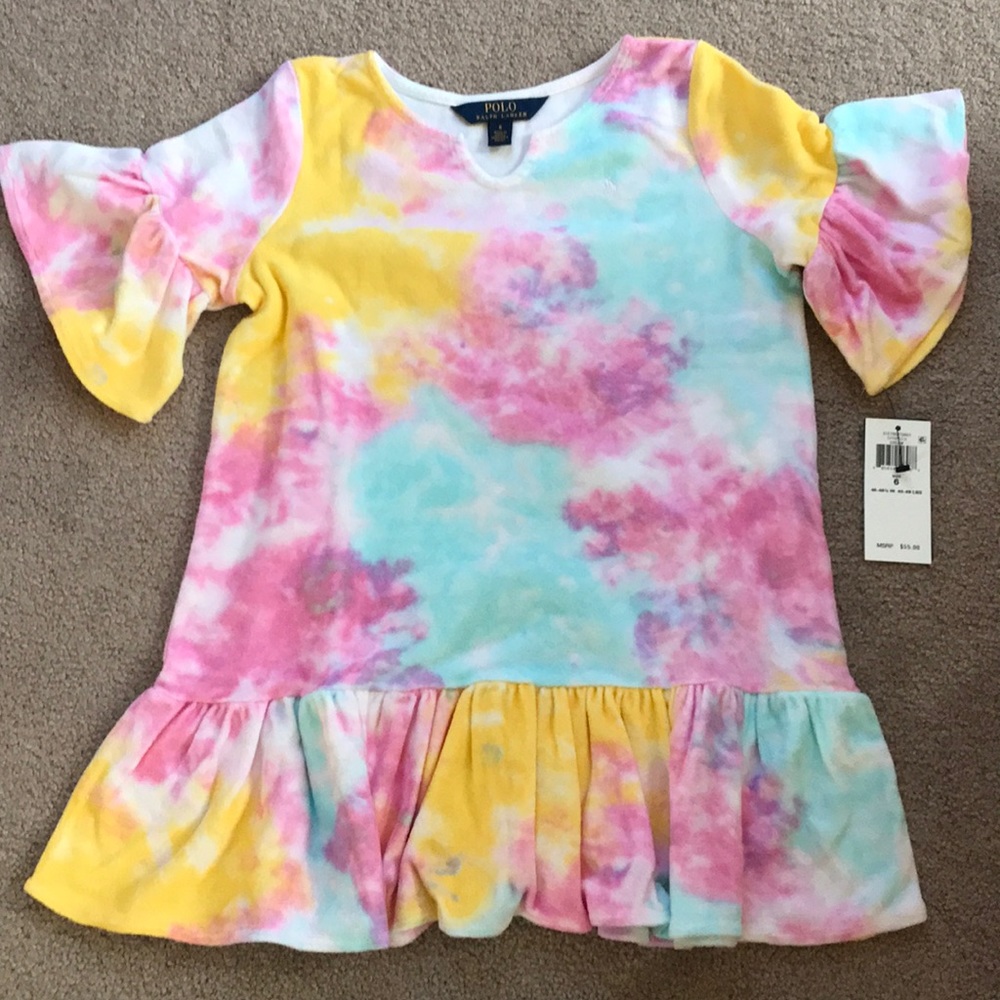 NWT!  Girls Polo Tie-Due Terry Dress or Cover -Up